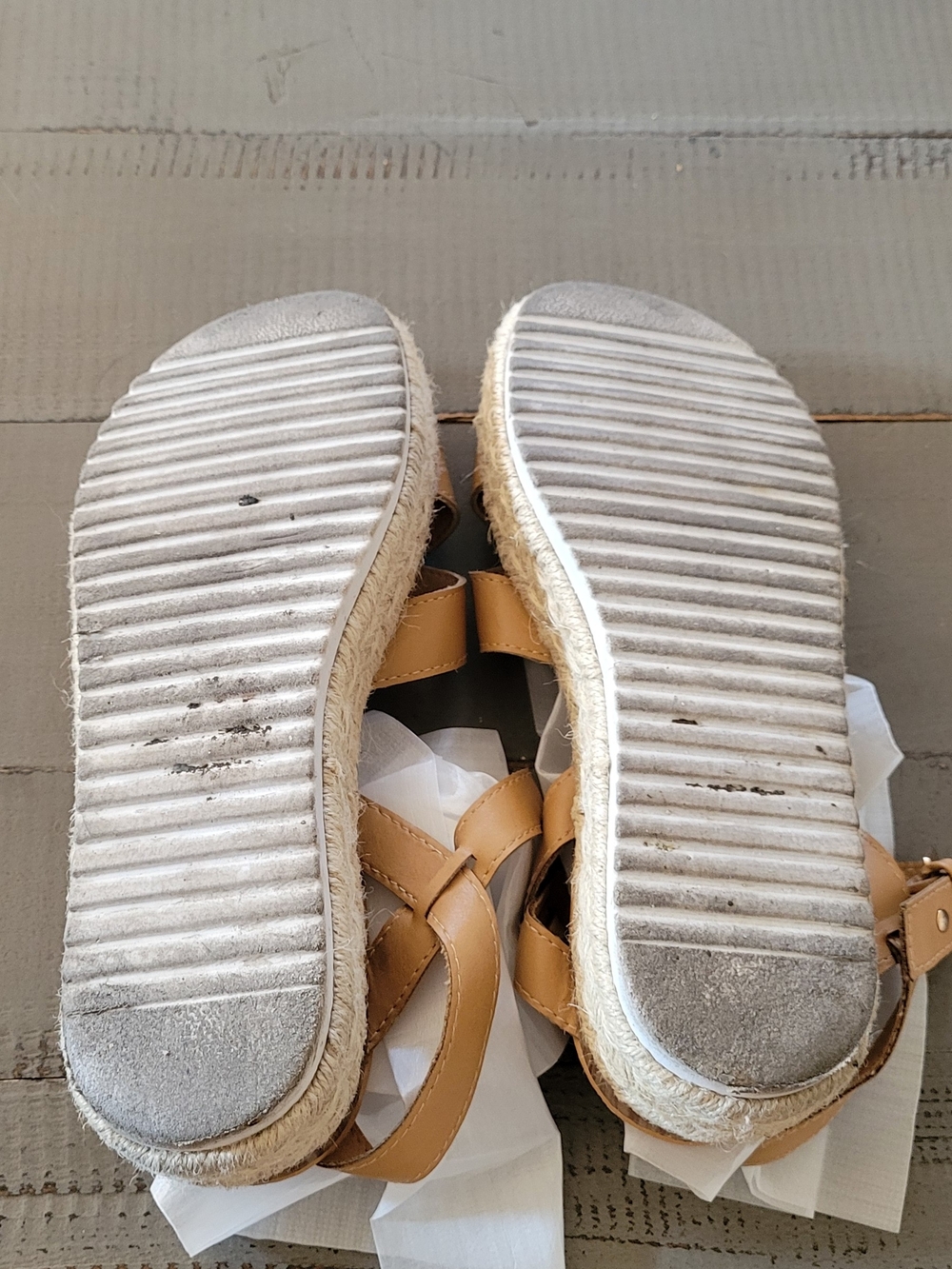 Wild Diva Tan Espadrille Platform Sandals - Picture 7 of 9